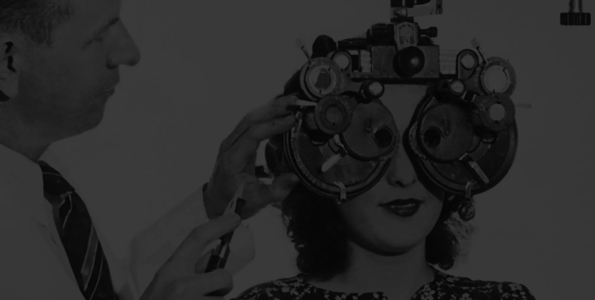 Woman getting an eye exam